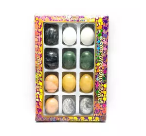 Яйця кам'яні набір (н-р/12шт) (яйце h-4.5 см d-3 см) (упаковка 27х18х3,5 см)