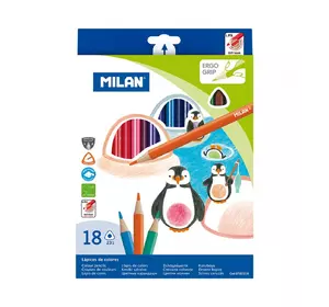 Набір кольорових олівців треуг. ТМ "MILAN" 18шт., D2,9mm