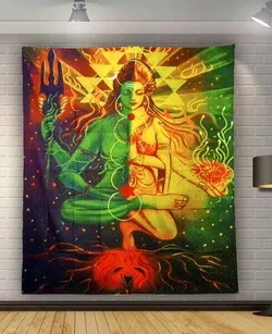Гобелен настенный "Шива Парвати сияние"