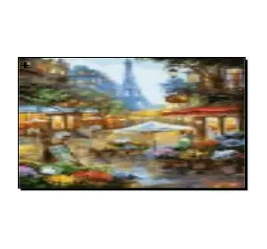 Алмазная мозаика по номерам 40*50 "Улицы Парижа" карт уп. (холст на раме)