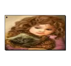 Алмазная мозаика по номерам 30*40 "Девочка с котенком" карт уп. (холст на раме)
