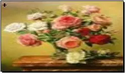 Алмазная мозаика по номерам 30*40 "Ваза с цветами на подставке" в рулоне