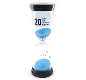 Годинник пісковий 20 хв синій пісок (14х4,5х4,5 см)