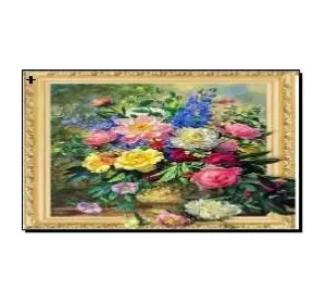 Алмазная мозаика по номерам 40*50 объемная "Цветы из сада" карт уп. (холст на раме)