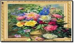 Алмазная мозаика по номерам 40*50 объемная "Цветы из сада" карт уп. (холст на раме)