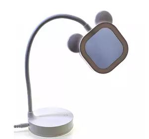 Дзеркало настільне з LED підсвічуванням на акумуляторі біле (28х10х10 см)