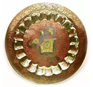 Тарілка бронзова настінна (37 см)(Wall Plate Jaipuri Mix 16")