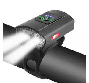 Велосипедний ліхтар 2285-2XPE ULTRA LIGHT, ALUMINUM, індикація заряду, Waterproof, акум., ЗУ micro USB