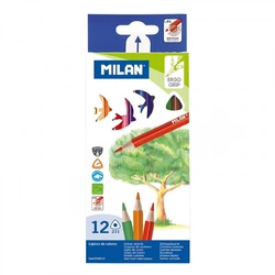 Набір кольорових олівців трикутний ТМ "MILAN" 12шт.