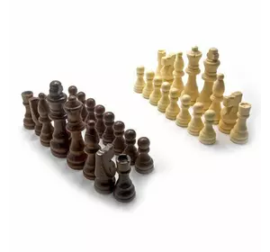 Шахові фігури дерев'яні в блістері (h фігур 3,5-7,5 см, d 1,8-2,2 см) (3")