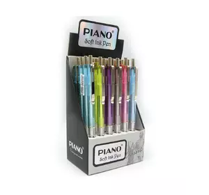 Ручка автомат масло "Piano" 0.7мм син., mix