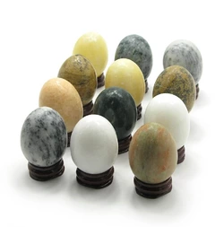 Яйца каменые на подставке (в наборе 12 шт) (6х3,5х3,5)