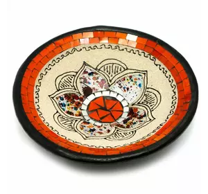 Блюдо теракотове з мозаїкою "Лотос" (d- 25 h-5 см)