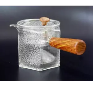 Чайник зі скляним ситом + дерев'яна ручка (500ml) термоскло