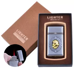 Запальничка в подарунковій коробці Породистий Жеребець (Турбо полум'я) №XT-32 Silver