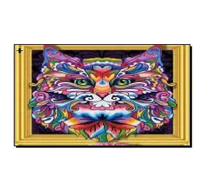 Алмазная мозаика по номерам 40*50 объемная "Кот" карт уп. (холст на раме)