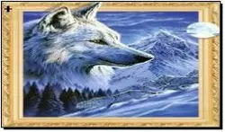 Алмазная мозаика по номерам 40*50 объемная "Волк" карт уп. (холст на раме)