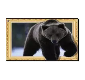 Алмазная мозаика по номерам 40*50 объемная "Медведь" карт уп. (холст на раме)