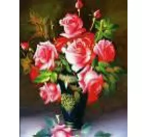 Алмазна мозаїка 30*40см "Букет троянд" рулон у PVC (без підрам)