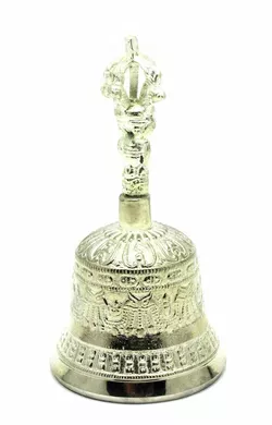 Дзвін чакровий бронзовий посріблений (d-7,5 h-14,5 см)(Bell Embose No.2 SILVER)