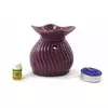 Аромалампа керамическая фиолетовая подарочный набор (15х11х6 см)