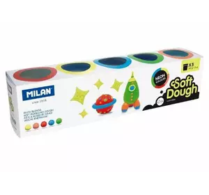 Тісто для ліплення "Neon Soft Dough" "TM MILAN" 142г, набір 5шт