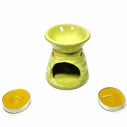 Аромалампа керамическая ,подарочный набор салатовая (13х8х7,5 см)