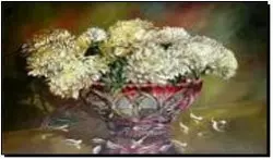 Алмазная мозаика по номерам 30*40 "Цветы в красной вазе" в рулоне