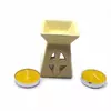 Аромалампа керамическая ,подарочный набор желтая (12х8,5х7см)