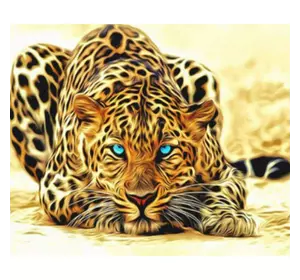 Раскраска по номерам 30*40см "Леопард" OPP (холст на раме краски+кисти)