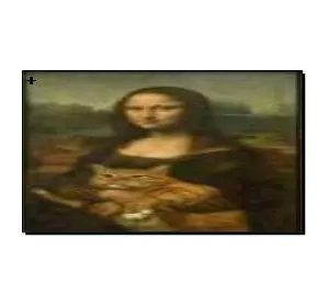 Алмазная мозаика по номерам 30*40 "Мона Лиза с котом" карт уп. (холст на раме)