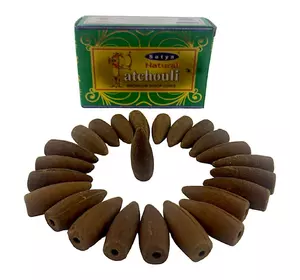 Natural Patchouli Backflow Cones (Пачулі) (Satya) 24 конуси в упаковці