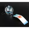 Японський скляний дзвіночок Фурін малий 7*7*6 см. Висота 40 см. Сині рибки