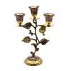 Підсвічник бронзовий на 3 свічки (19,5х13х7 см)(Candle Stand 3C Leaf antic)