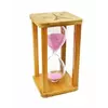 Пісочний годинник "Квадрат" скло + бамбук 60 хвилин Рожевий пісок