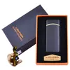 Електроімпульсна запальничка в подарунковій упаковці Lighter (Подвійна блискавка, USB) №HL-44 Black