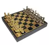 SK19BLU шахи "Manopoulos", "Троянська війна", латунь, у дерев'яному футлярі, сині, 48х48см, 7,6 кг