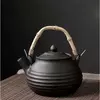 Чайник з бамбуковою ручкою "Хвиля" чорний 500мл. 14*12*9,5см.