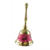 Дзвіночок з ручкою з малюнком бронзовий "Птахи на рожевому тлі" (12,5х6 см)