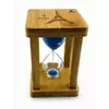 Годинник пісочний у бамбуку "Time is Money" синій (3 хв) (9,5х6,5х6,5 см)