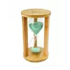 Песочные часы "Круг" стекло + бамбук 60 минут Салатовый песок