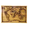 Панно "Карта світу" дерев'яне,різне, покрите патиною (43×29×2.5 см) масив дерева