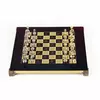 S32RED шахи "Manopoulos", фігури класичні, латунь, у дерев'яному футлярі, червоні,28х28см, вага 3,2