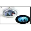 Ялинкова куля LED різним кольором 3D фігура "Сніговик в лісі" 13,5х11,5х7см, 1шт/етик..