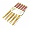 Палочки для еды бамбук с картинкой в блистере набор 5 пар №1