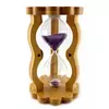Годинник пісочний у бамбуку фіолетовий пісок (10 хв) (14,5х8,5х5,5 см)