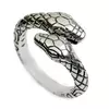 Кільце безрозмірне "Змії" з білого металу 1,6*1,7*0,9см.