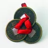 Монети (3 шт.)(1,5см) в гаманець темні червона стрічка (100 шт/уп)