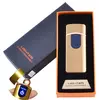 USB запальничка в подарунковій упаковці Lighter (Спіраль розжарювання) №HL-43 Gold