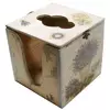 Салфетница кубик "Кувшин с лавандой" (14х14х14) сосна, липа